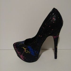 Paint Splatter Stiletto High Heels